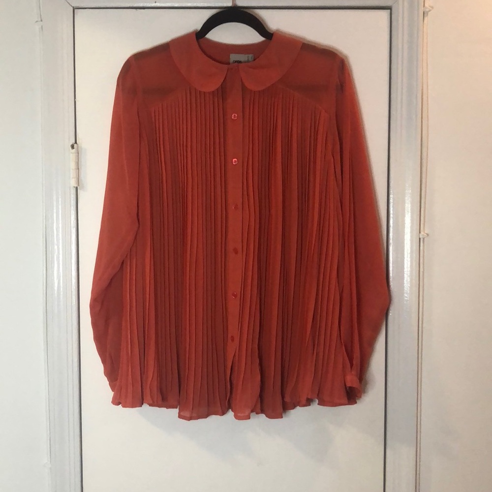 ASOS Long Sleeve Buttoned Pleated Blouse - Size 4